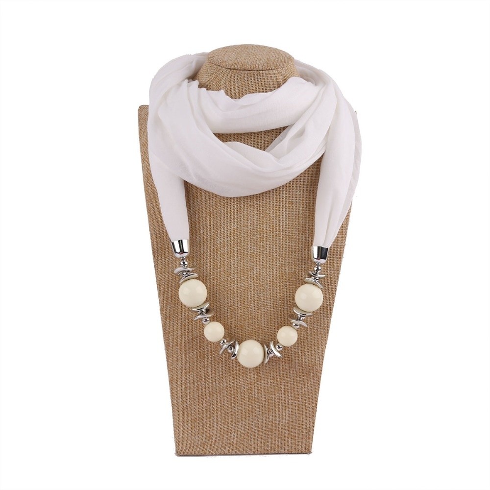 Infinity Scarf Knit - New Chiffon Scarf Necklace Beaded Ethnic