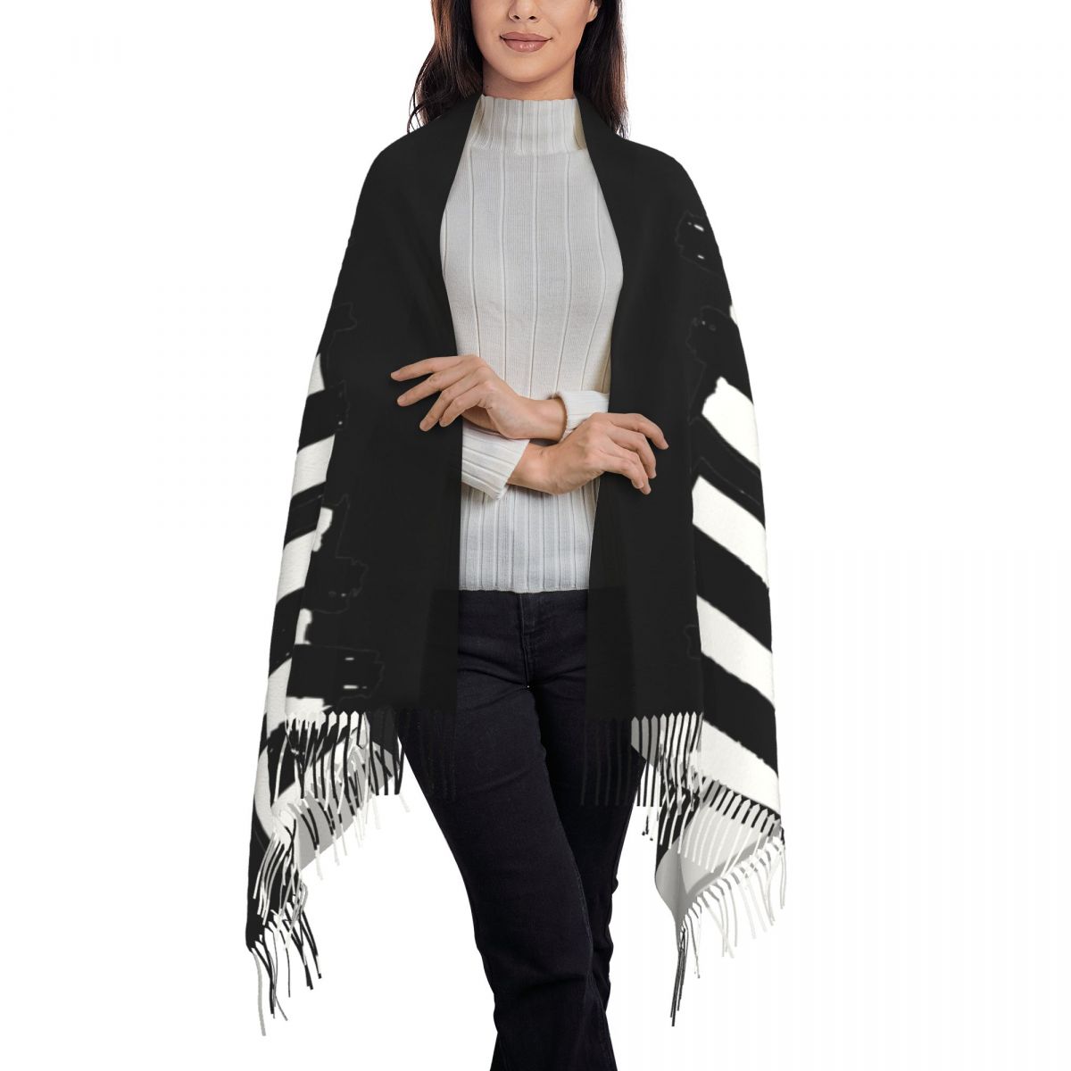 Minimalistic Piano Keys Scarf  - огляд і ціна Pashmina Wrap Large