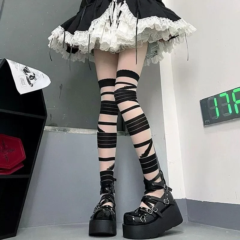 1/2pairs Lolita Cross Tie Tigh - огляд і ціна Silk Tie Striped