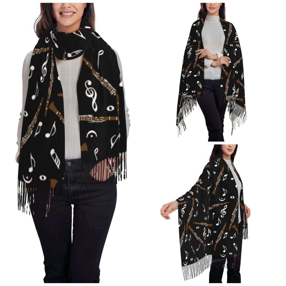 Womens Scarf with Tassel Clari - огляд і ціна Pashmina Wrap Large