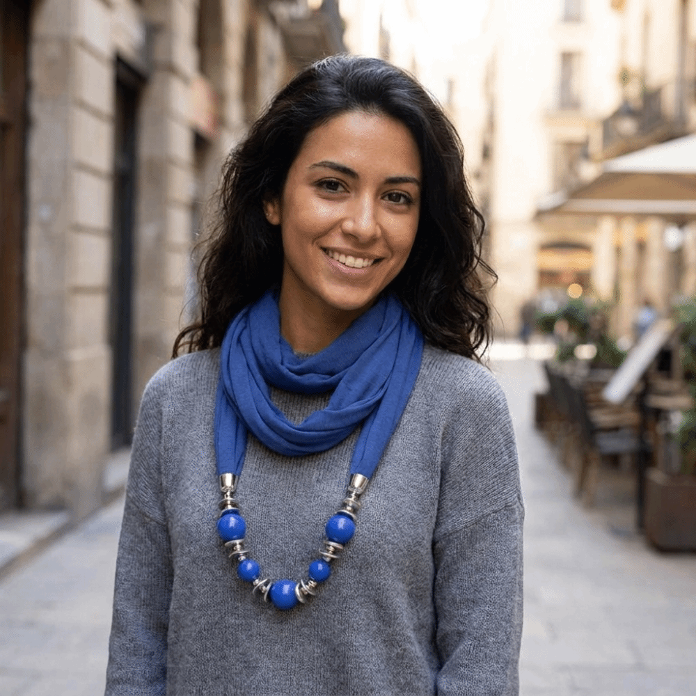 Chiffon Scarf Necklace Beaded  - огляд і ціна Infinity Scarf Knit